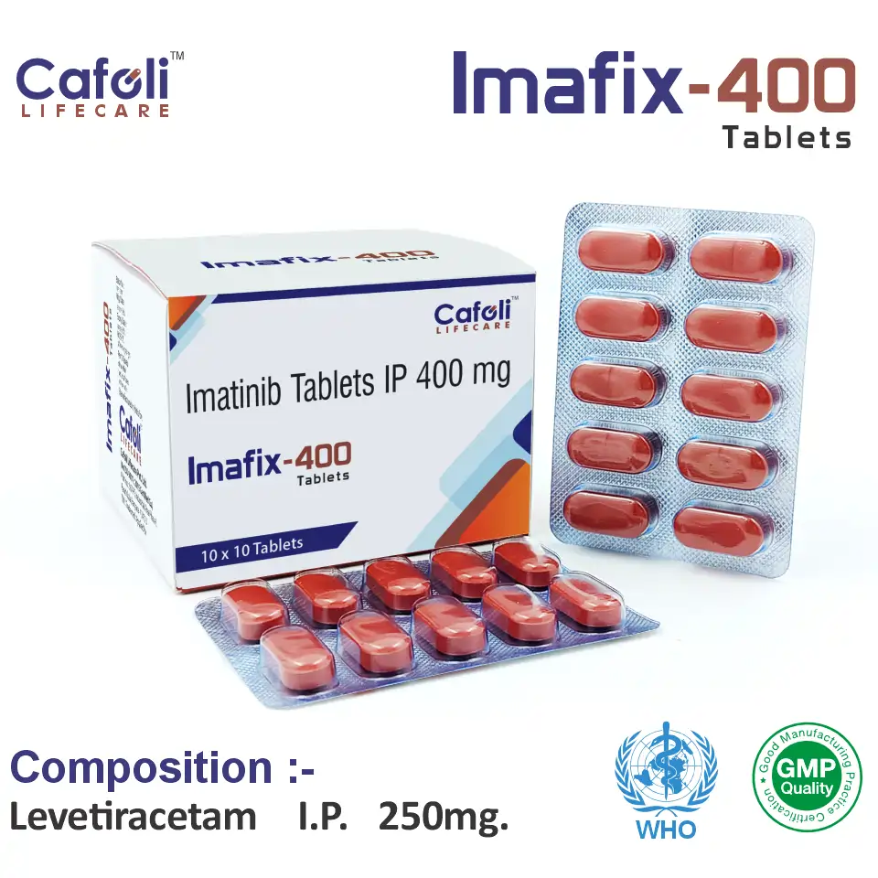 Imatinib 400 mg tablet strip for CML treatment